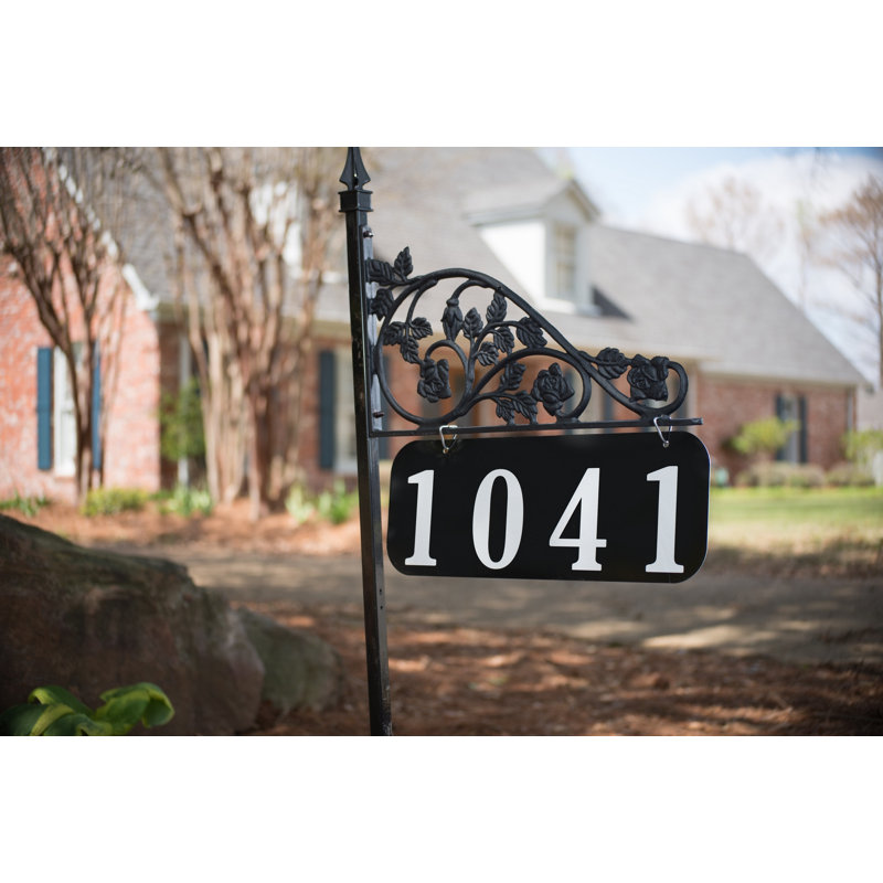 Rose Double Sided Reflective Yard Address Sign- 58", Yes