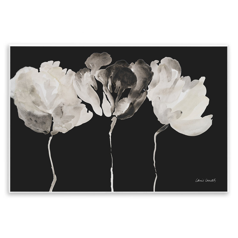 Trio de lumière sur plaque murale noire, design par Lanie Loreth, 13" H x 19" W