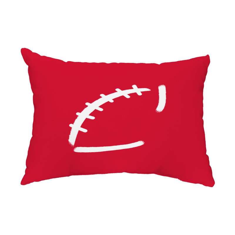 Housse et insert de coussin rectangulaire d'extérieur Football, Rouge