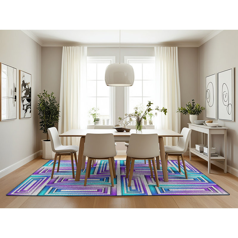 Geometric Indoor Rug, Rectangle 7' x 10'