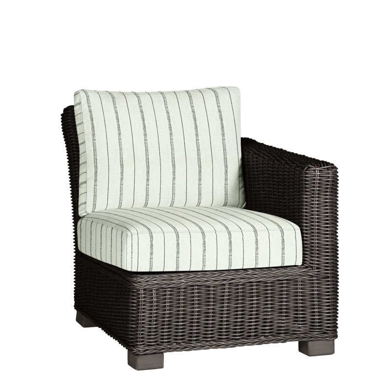 Rustic Patio Lounge Chair with Cushions, Slate Gray, Welt, Indigo Velvet