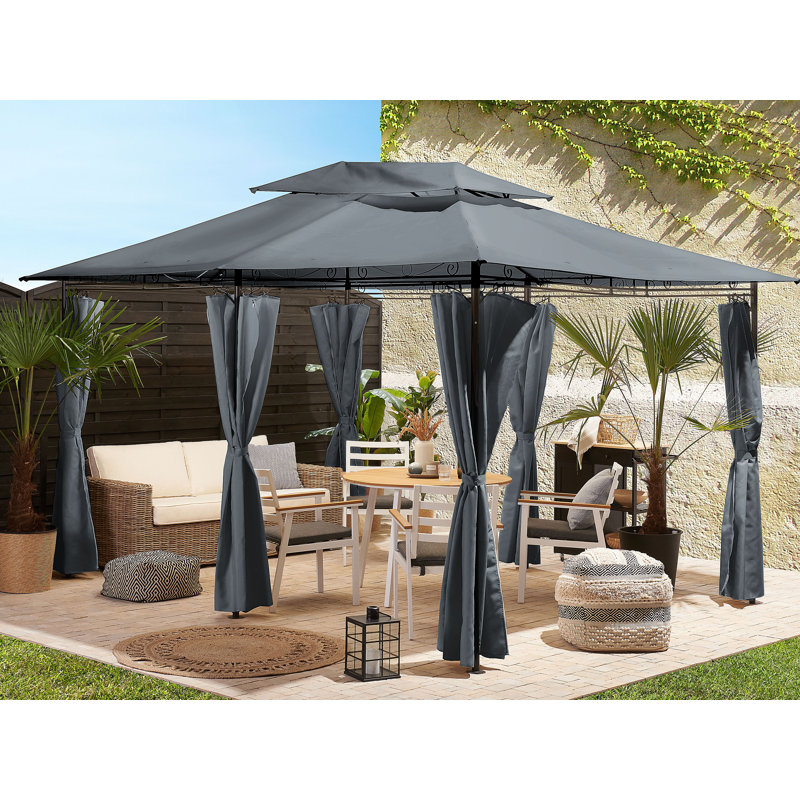 Usonia 4m x 3m Steel Patio Gazebo, Grey