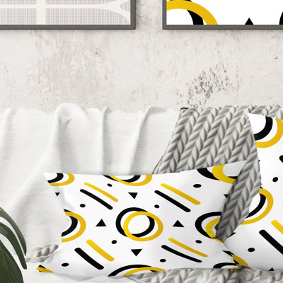 Coussin décoratif tendance moderne noir et or I - Mid-Century