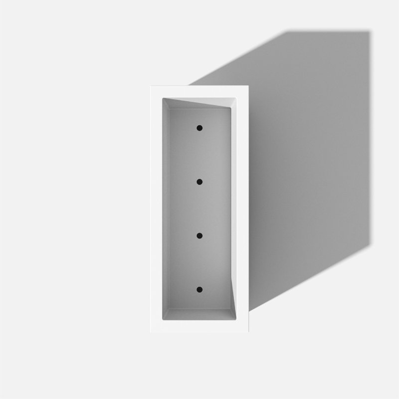 Block Series Span Planter, 24.25” H x 30” W x 12” D, White