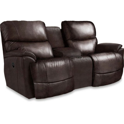 Trouper Leather Reclining Loveseat w/ Console -  La-Z-Boy, 449724 LB172779 FN 000