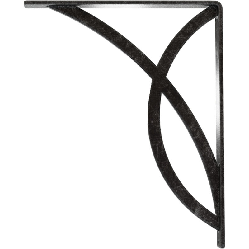 Support en fer forgé Miller, H 12 po x l 1,5 po x P 10 po, Argent antique
