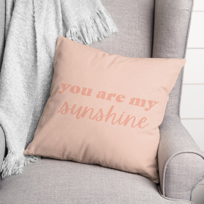 Coussin intérieur / extérieur You Are My Sunshine, H 18 po x l 18 po, Carré