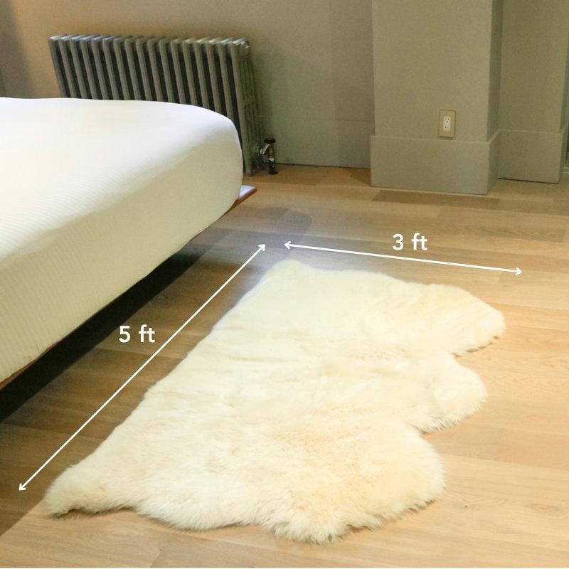 Tapis naturel en peau de mouton Munsey, 3 pi x 5 pi
