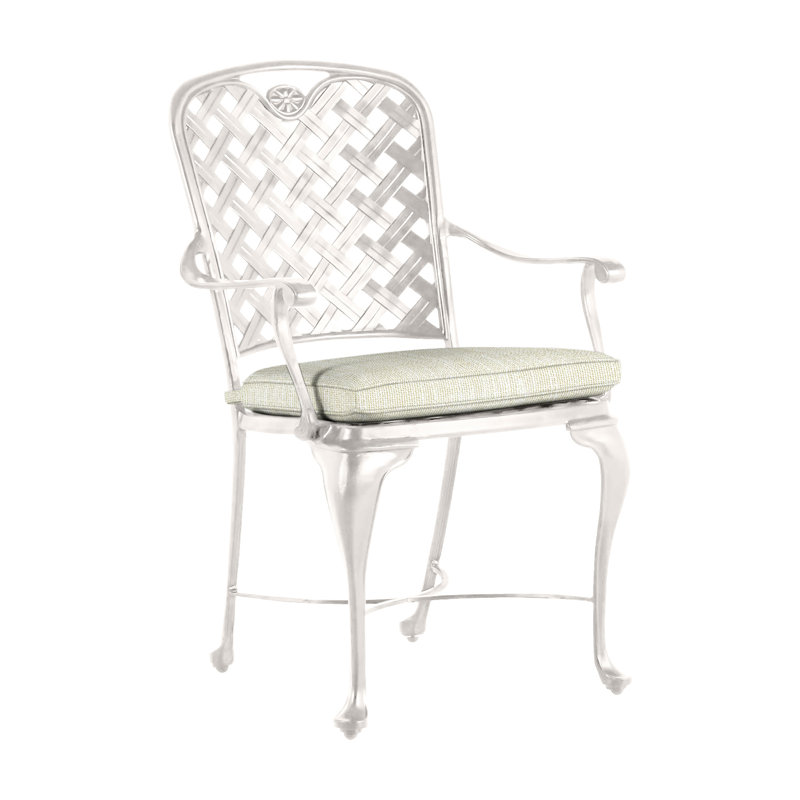 Provance Patio Dining Armchair with Cushion, Chalk, Bali Pearl, Welt