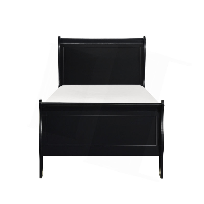 Lit traditionnel en bois de style Louis Philippe, Simple