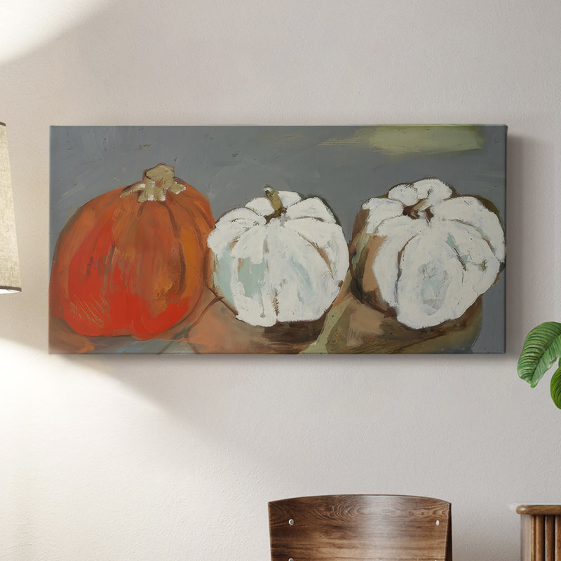 Une toile orange tendue sur toile tendue avec châssis - Prêt à accrocher, H 24 po x l 48 po
