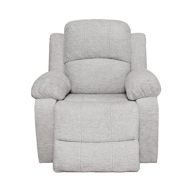Adjustable Backrest Single Sofa with Solid Wood Frame & Double Spring Support, Ivory