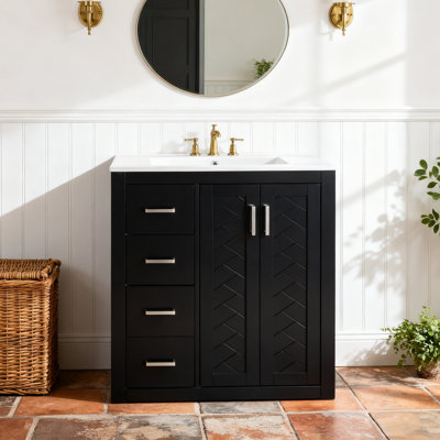 30'' Bathroom Vanity with Ceramic Sink Combo