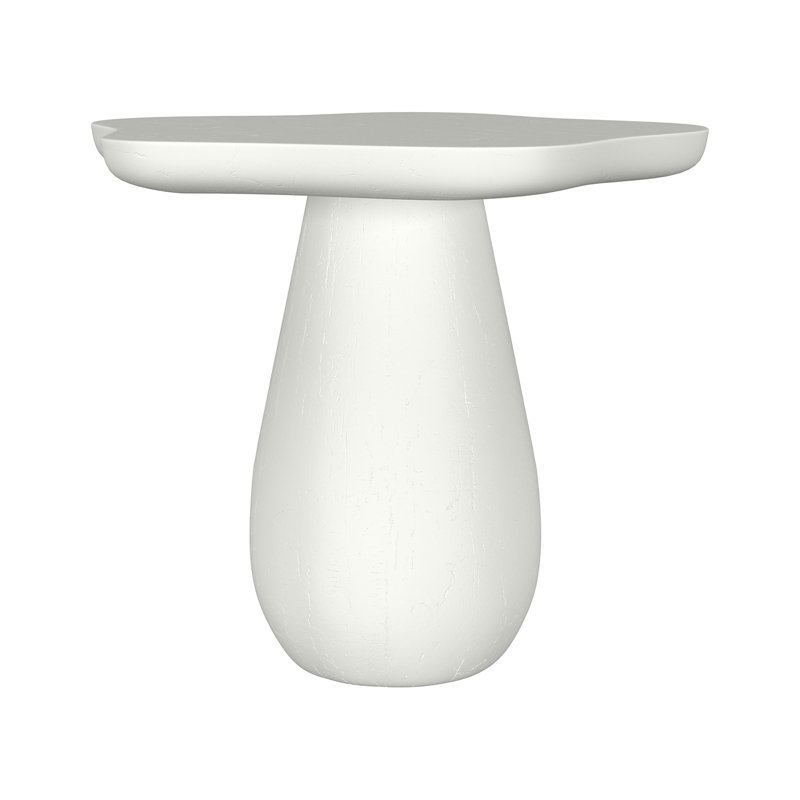 Table d'appoint en bois avec plateau en forme de nuage en blanc cassé