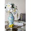 Porte-bougie conique en aluminium 4,8 x 3 x 15,5 po avec motif humain abstrait et support en marbre
