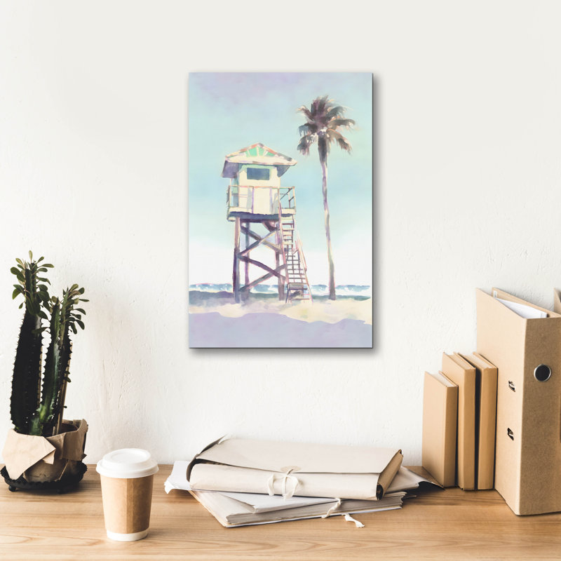 «Boho Beachy Lifeguard Stand 1» par Petals Prints Design, art mural sur toile, H 18 po x l 12 po x P 0,75 po