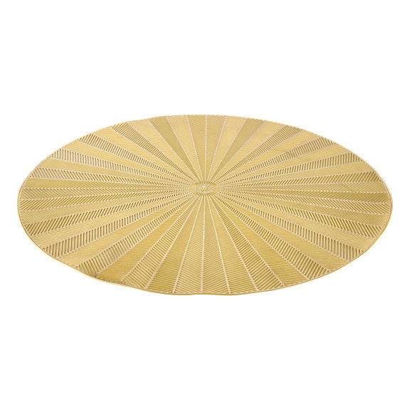 Jurij Vinyl Solid Colour Round Placemat, Gold