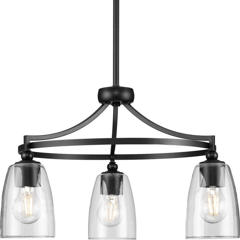 Ahkil 3 - Light Dimmable Classic / Traditional Chandelier, Matte Black