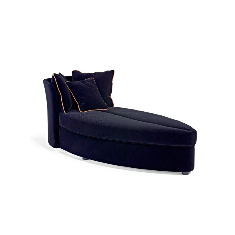 Chaise moderne et décontractée, Velours bleu foncé