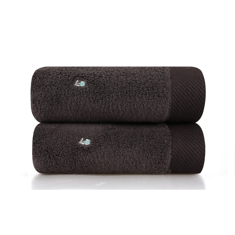 Ensemble de 2 serviettes de bain 100% coton, Dark Gray/Mint 1, Hand Towels - 2 pack