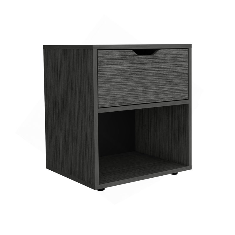 19.7" H Nightstand End Table With Open Shelf,Ligth Gray, Light Gray
