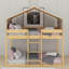Lit simple superposé en bois avec tente-2104640520