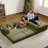 106.3" L-Shaped Cloud Sectional Compression Sofa with Reversible Left & Right Oversized Chaise, Modern Convertible Floor Sofa Bed, Corduroy Fabric, Round Platform Design with Metal Frame, Fixed-Shape Frame,Green-1112998379