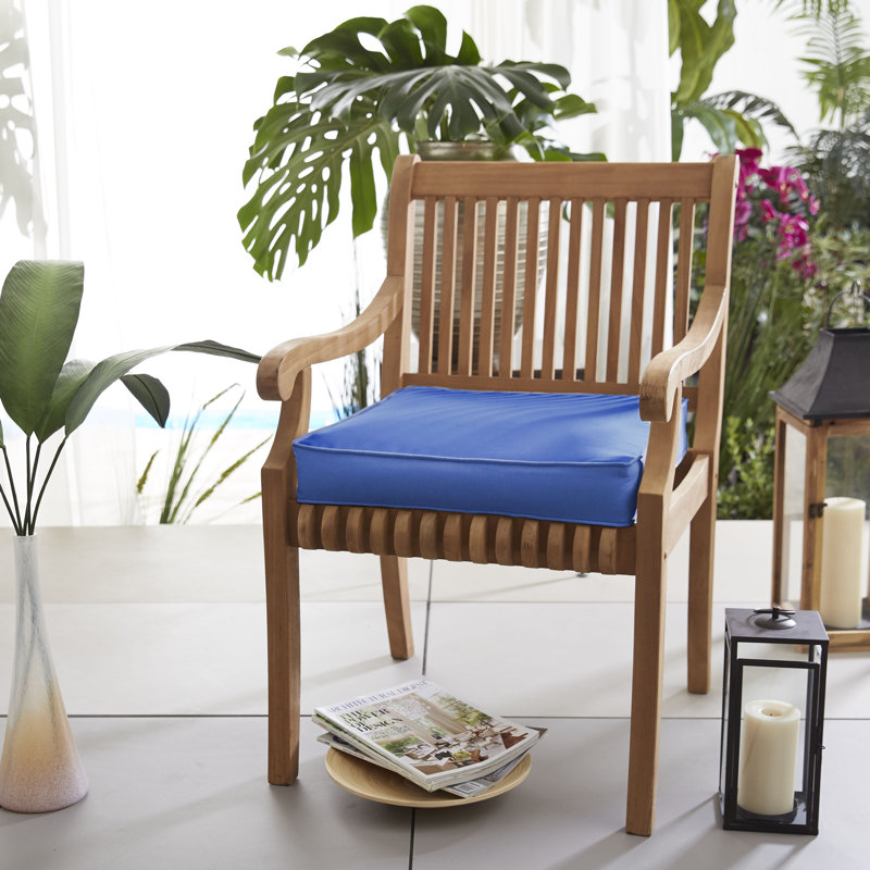 Carolena Outdoor Sunbrella Dining Chair Cushion, 5" H x 23" W x 23.5" D, Sunbrella - Canvas Capri