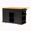 Grand îlot de cuisine de 53 pouces avec 2 tabourets de bar, prise de courant, support de rangement interne pour porte, chariot de rangement de cuisine sur 5 roulettes avec abattant, 5 supports latéraux ouverts, 3 tiroirs, pour la cuisine, la salle à manger-1404925629