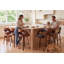 Tabouret de comptoir pivotant moderne de 26 po avec cadre en bois cintré-133657101