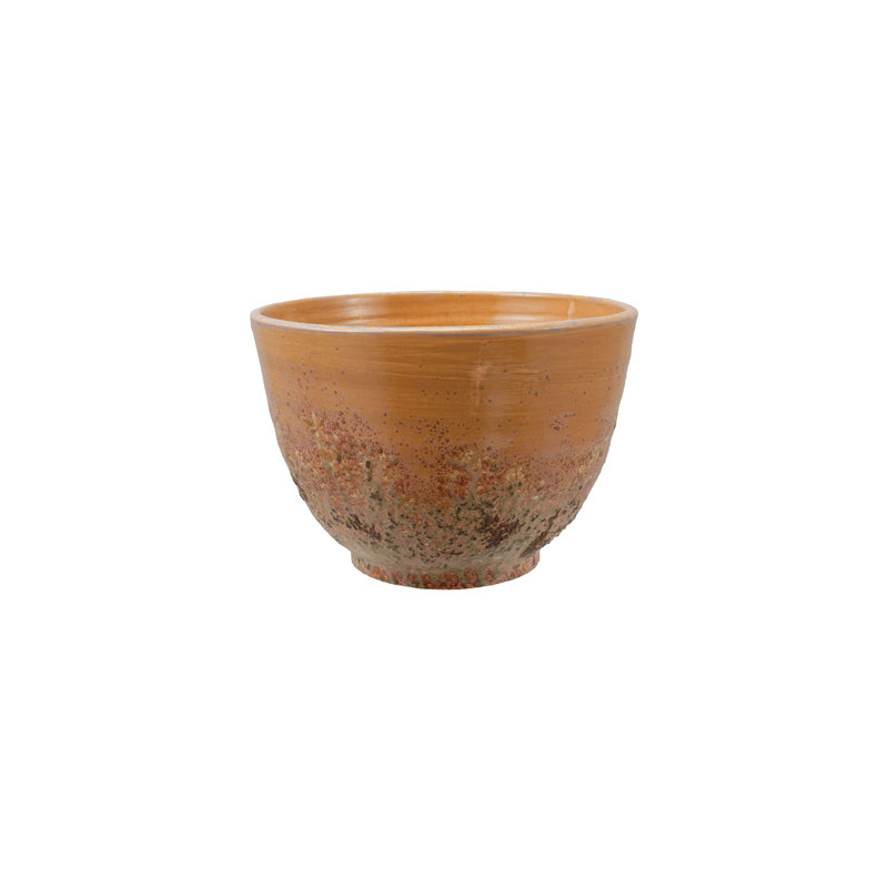 Round Terra‑Cotta Serving Bowl In Reactive Glaze