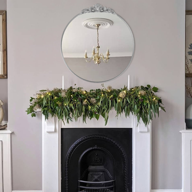 Miroir d'appoint mural Vintage Baroque, Argent argent
