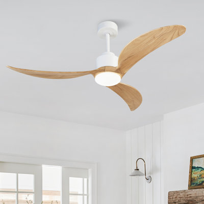 52"  Ceiling Fan With Dimmable LED Light Remote Control,Quiet DC Motor  6 Speed Levels,Adjust Height( 3 PCS Rod) Reversible Ceiling Fan,  For Patio Living Room, Bedroom, Office,Indoor