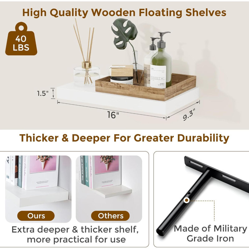 2 Piece Floating Shelf