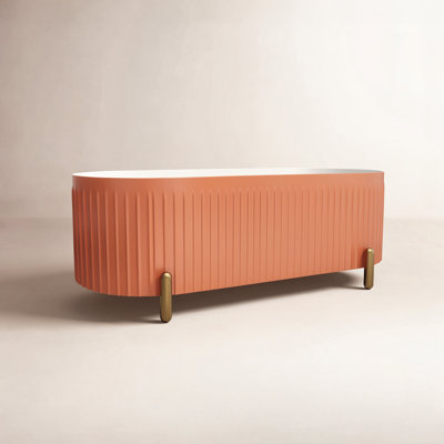Colour 67" Fluted Freestanding Soaking Bathtub