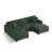 5 - Piece Upholstered Green Chenille Modular Sectional Sofa with Throw Pillows & Removable Ottomans-1525103420-1525103409