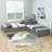 Twin Size L-Shaped Platform Bed with Trundle and Two Drawers-1041720809