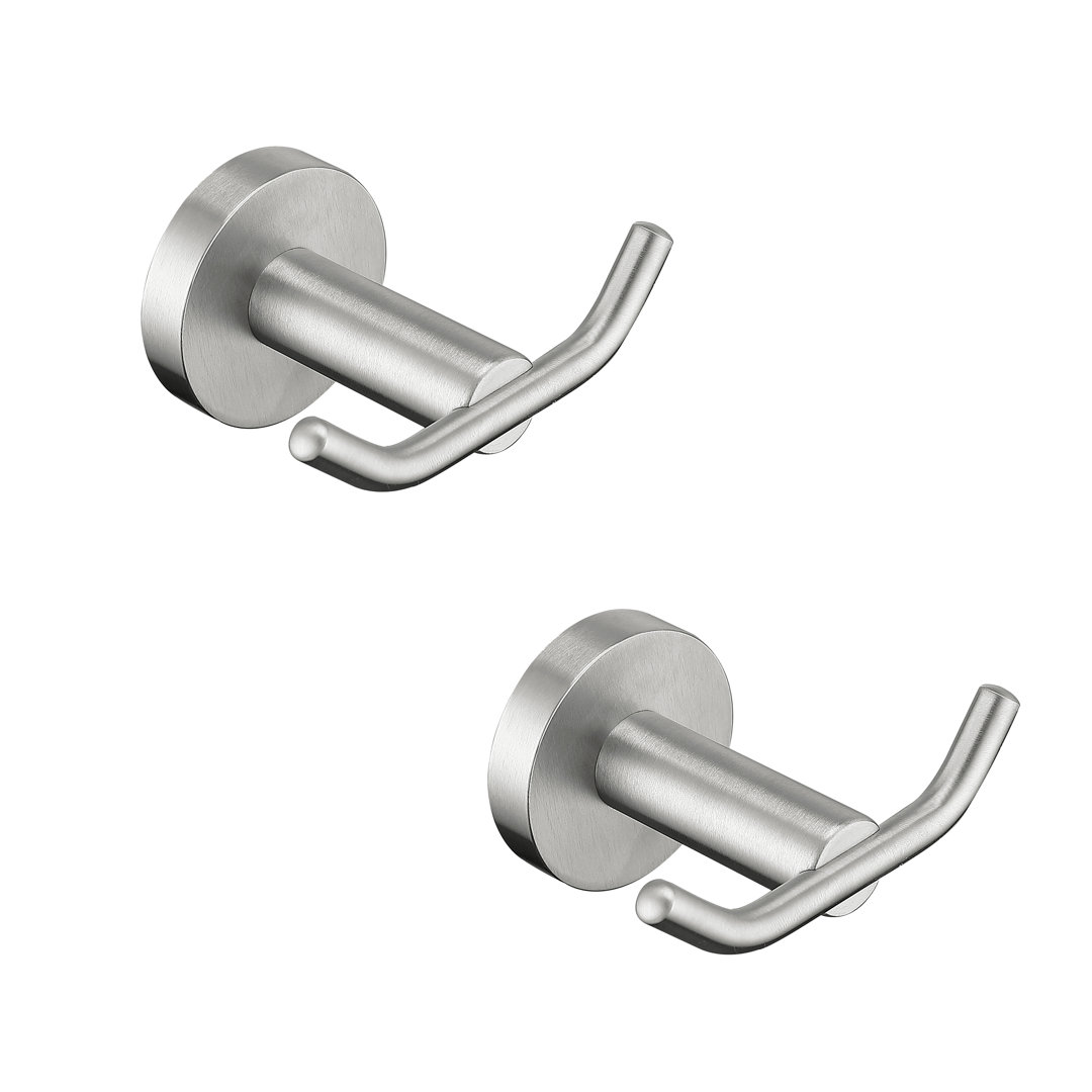 Wall Mounted Double Bathroom Towel Hooks 2 in 1 Robe Hooks (Set of 2) maiguoone 