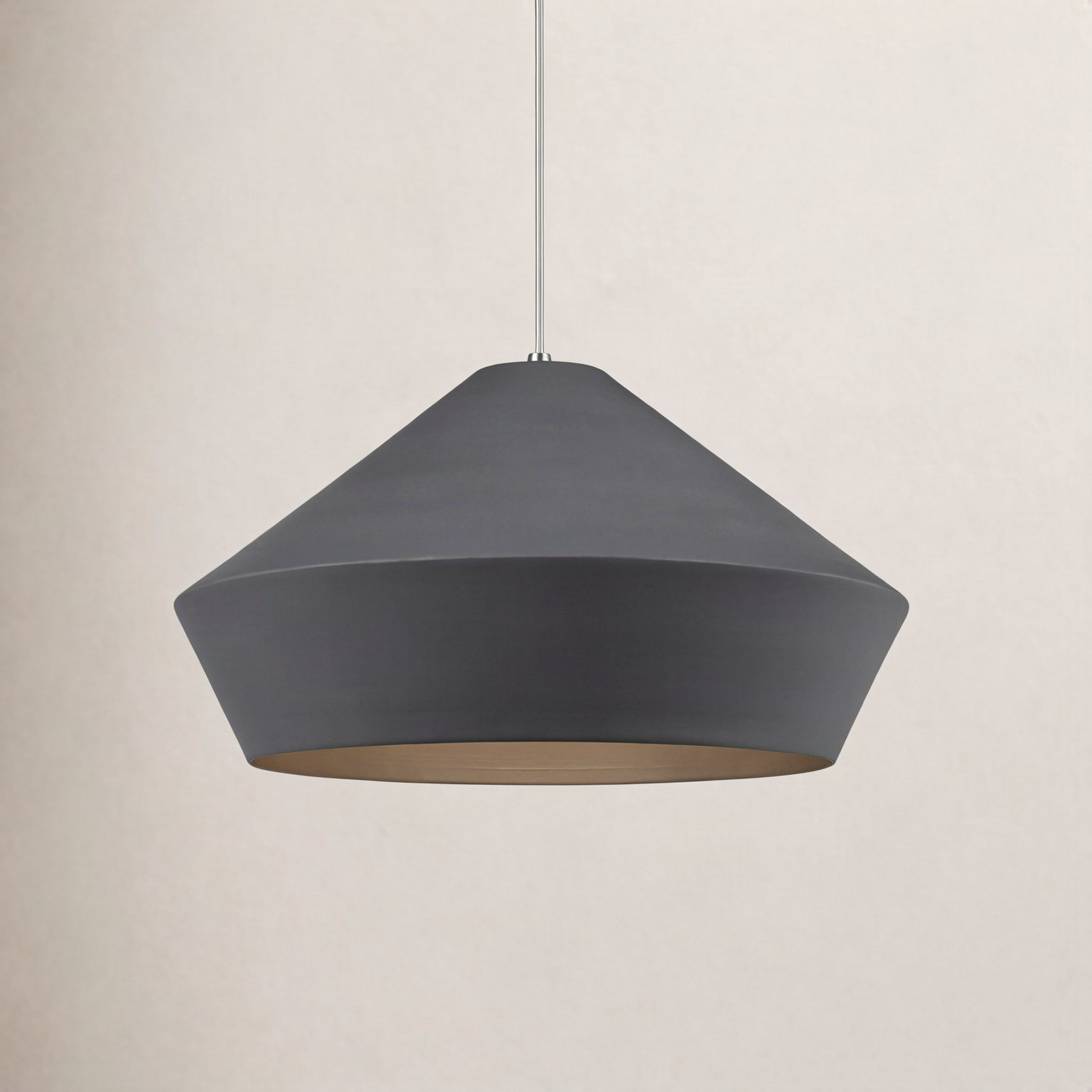 Brummel Single Light Metal Dimmable Pendant, Black, Yes