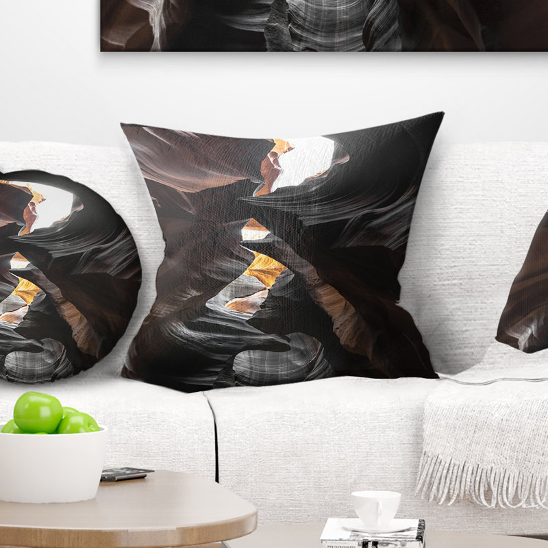 Coussin lumineux à imprimé paysage d'antanope incandescent, 18 po x 18 po, Coussin décoratif