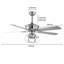 52 Inch Ceiling Fan Light With Remote Control