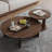 Black walnut round simple coffee table combination
