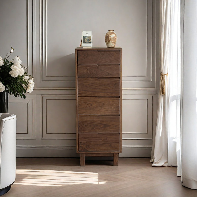 Commode d'appoint simple en noyer noir