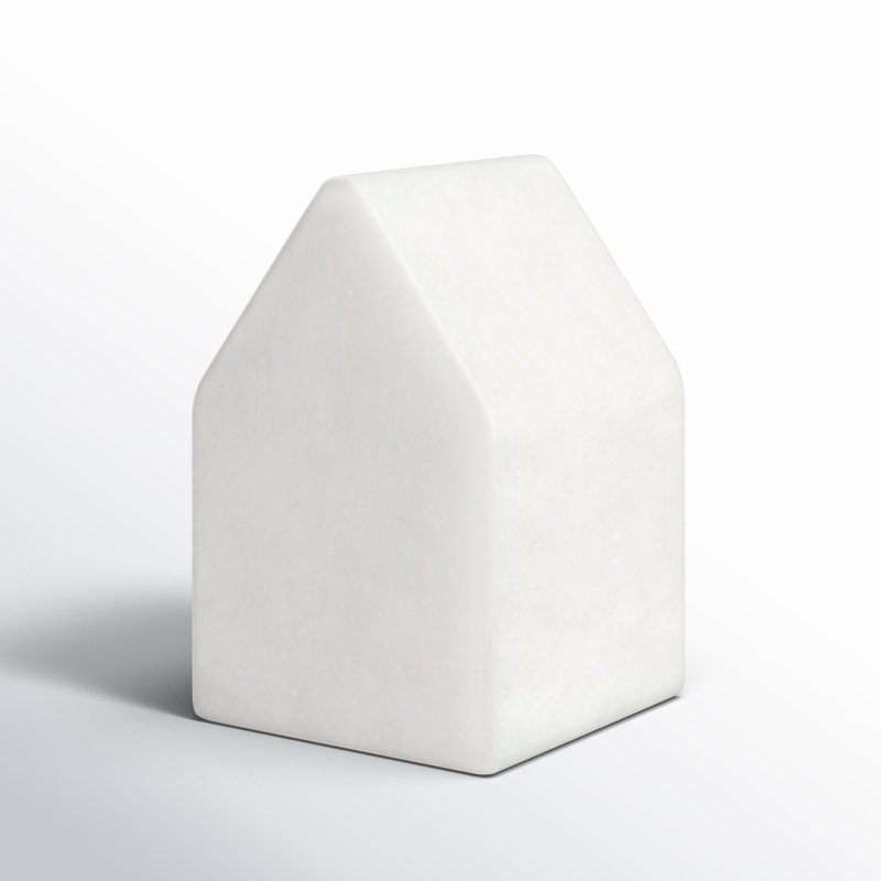Adalynn Marble Home Object, White, 2.25" H x 1.5" W x 1.5" D