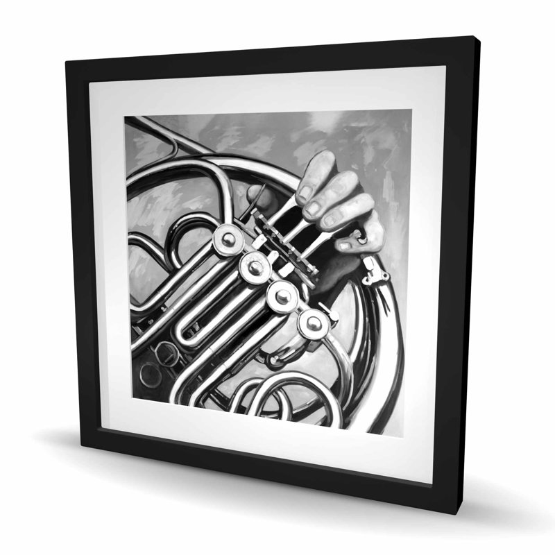 Musicien avec cor français | Impression encadrée