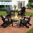 Set of 2 Folding HDPE Adirondack Chairs with Dual Cup Holders – All-Weather Outdoor Patio Seating-908276598
