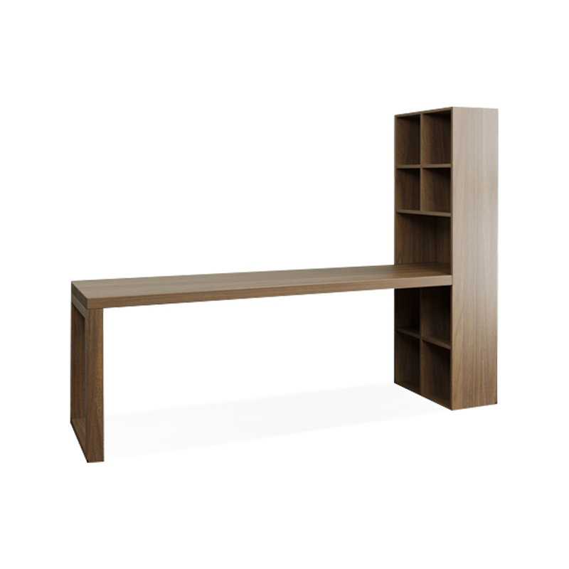 Bureau rectangulaire en bois massif noyer, Retour à droite, H 29,53 po x l 86,61 po x P 23,62 po