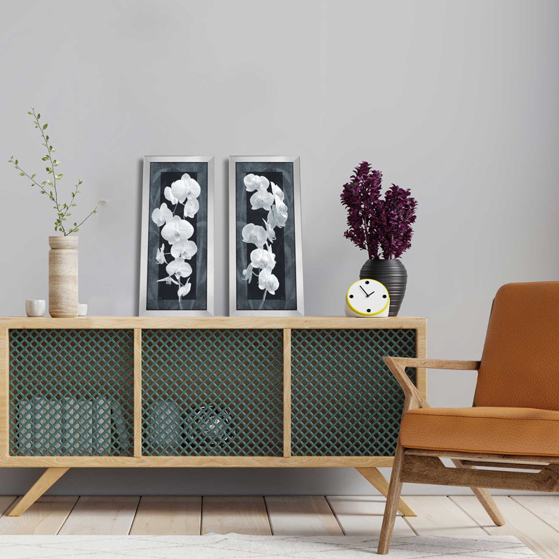 Orchidée opulence, ensemble de 2 pièces encadrées sur papier
