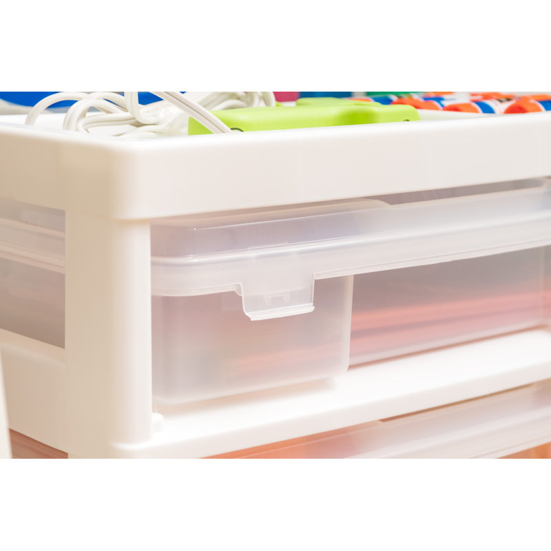 IRIS Drawer Plastic Storage Chest with Casters, White, 5