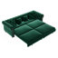 Canapé-lit gigogne de 89 po 3-en-1, canapé-lit convertible, canapé-lit très grand, méridienne, canapé en velours 3 places avec repose-pieds mobile, design capitonné, vert